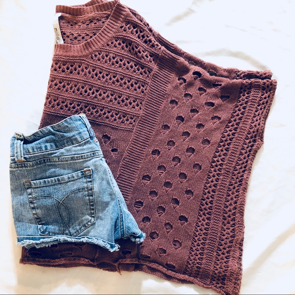 Open knit square top - Picture 2 of 7
